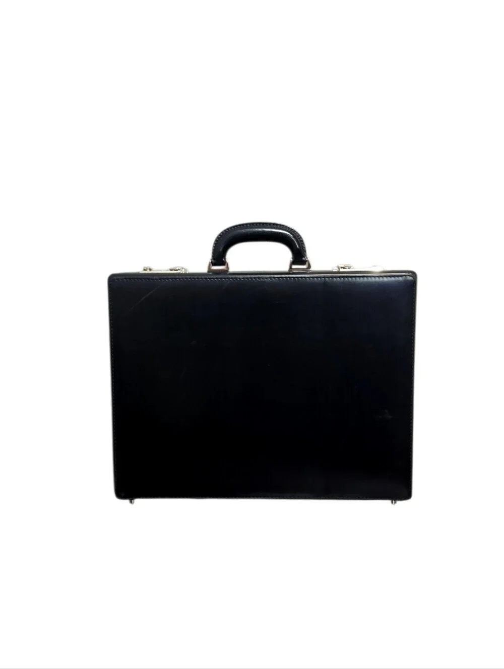 Cole Haan Black Leather Classic Hardshell Attache Briefcase Gently Loved
